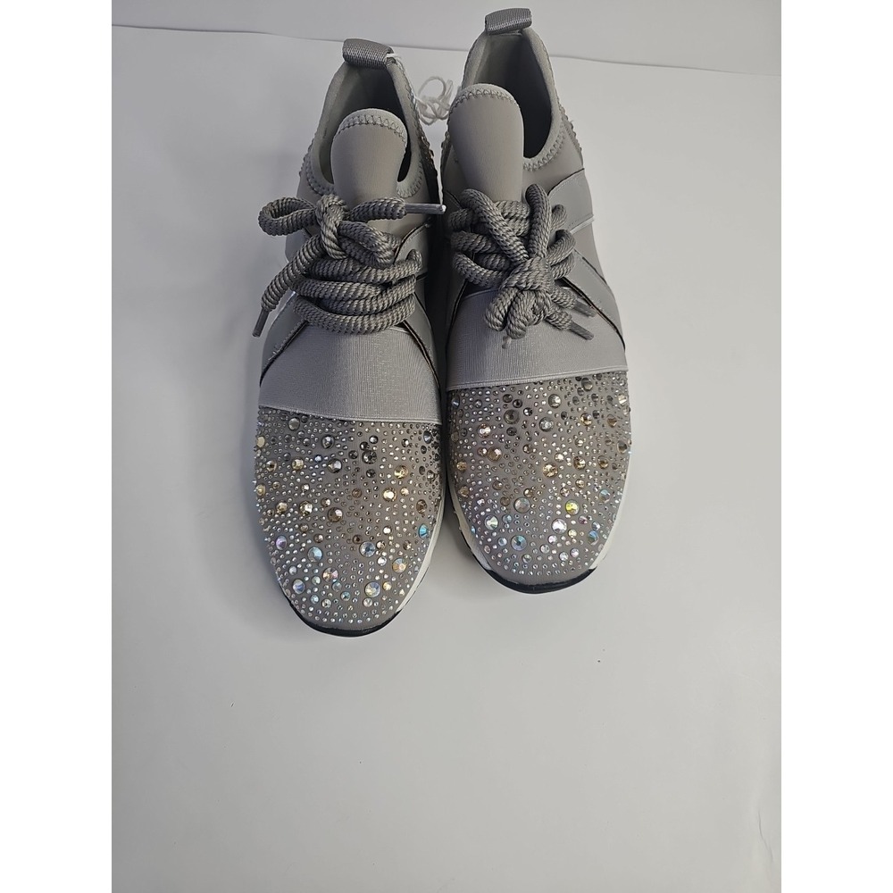 Carvela Women's Lament Bling Embellished Sneakers  Gray Size 38.5 - Picture 4 of 10